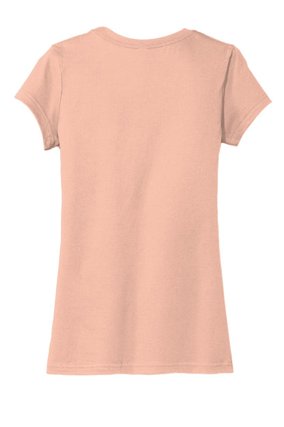 Rear View of Dusty Peach District Women's Fitted Very Important Tee . DT6001