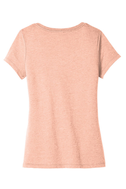 Rear View of Dusty Peach District Women's Very Important Tee V-Neck. DT6503