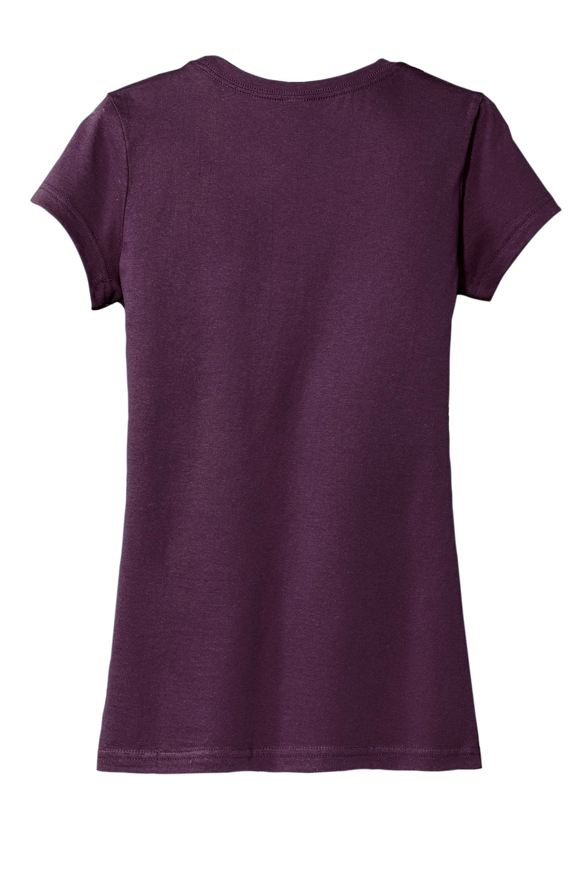 Rear View of Eggplant District Women's Fitted Very Important Tee . DT6001