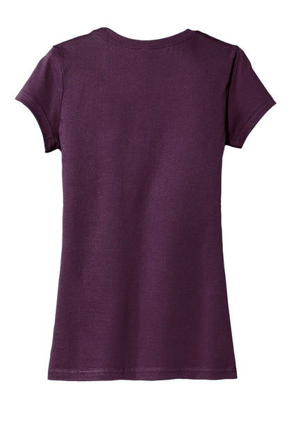 Rear View of Eggplant District Women's Fitted Very Important Tee . DT6001