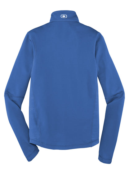 Rear View of Electric Blue OGIO Fulcrum Full-Zip. OE700