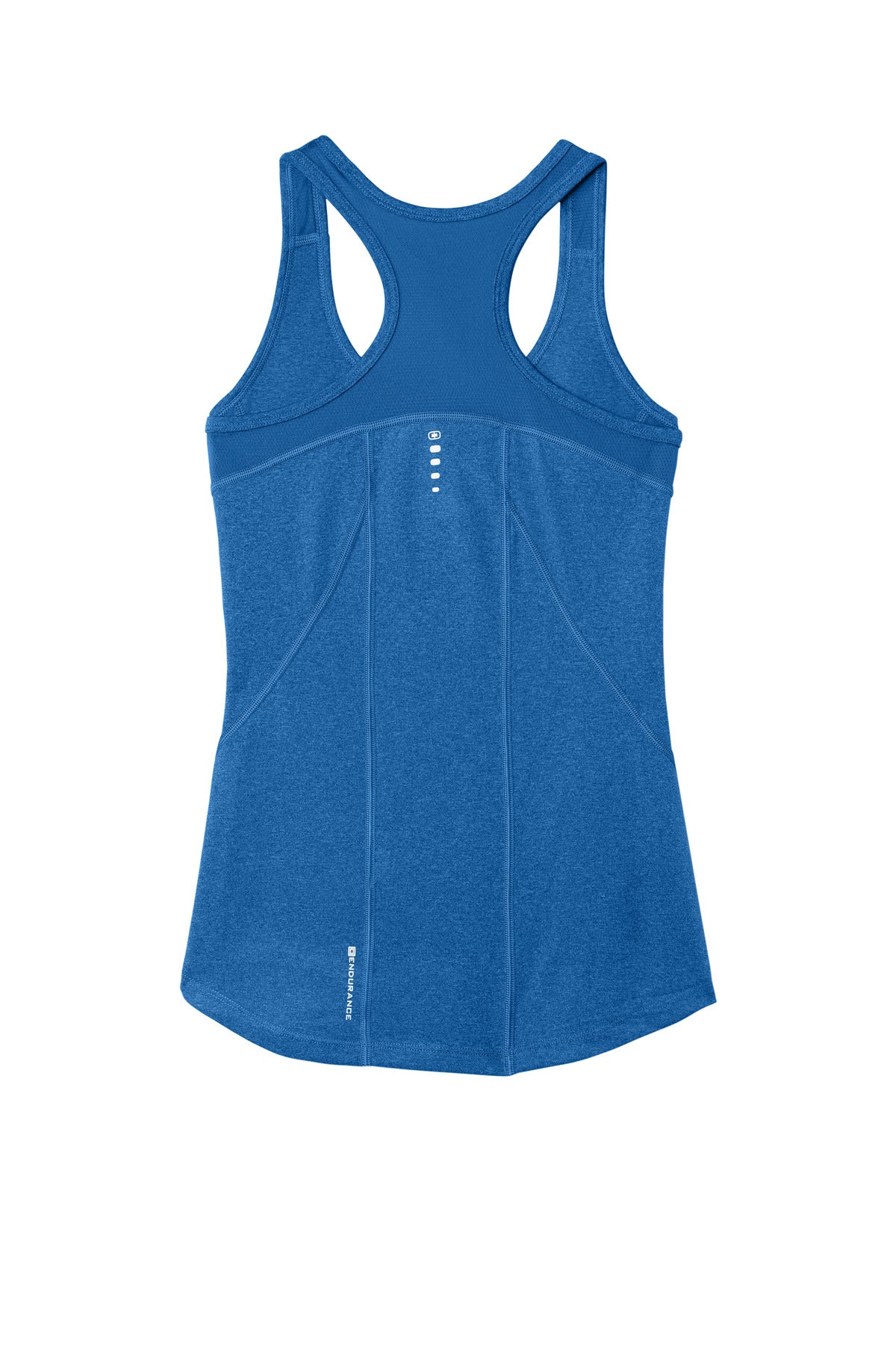 Rear View of Electric Blue OGIO Women's Racerback Pulse Tank. LOE322