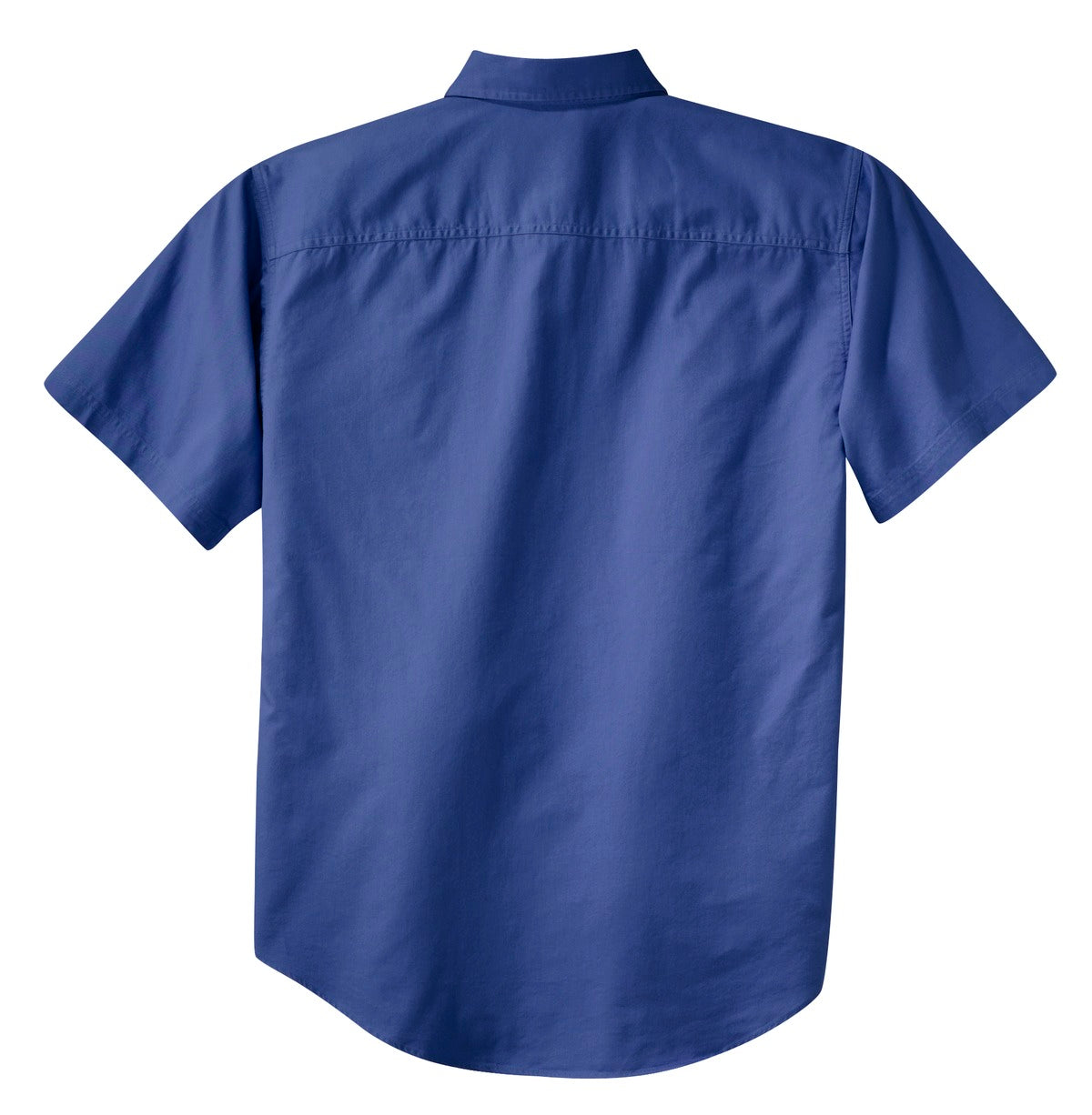 Rear View of Faded Blue Port Authority Short Sleeve Twill Shirt. S500T