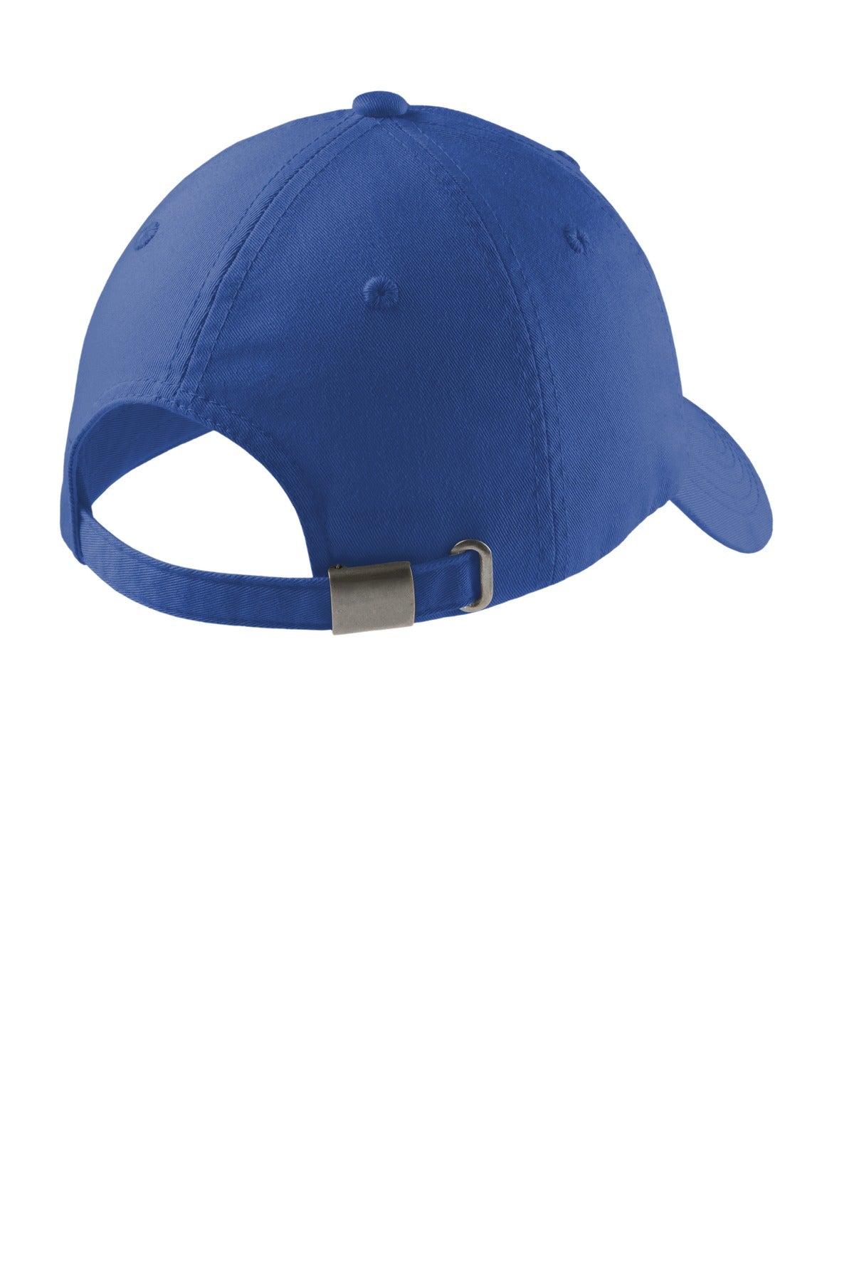 Rear View of Faded Blue Port Authority Women's Garment-Washed Cap. LPWU