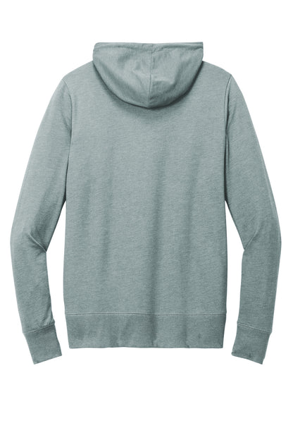 Rear View of FlntBluHtr District Women's Featherweight French Terry Full-Zip Hoodie DT673