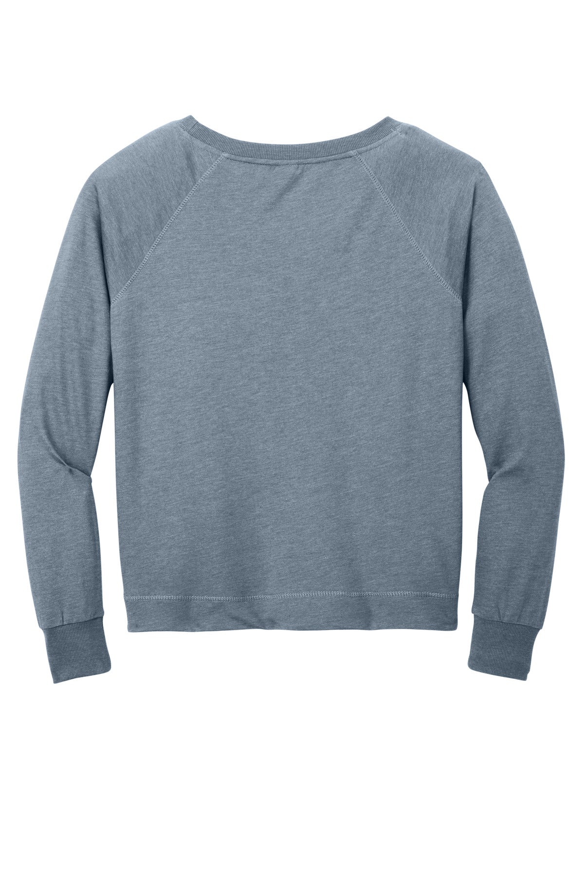 Rear View of FlntBluHtr District Women's Featherweight French Terry Long Sleeve Crewneck DT672