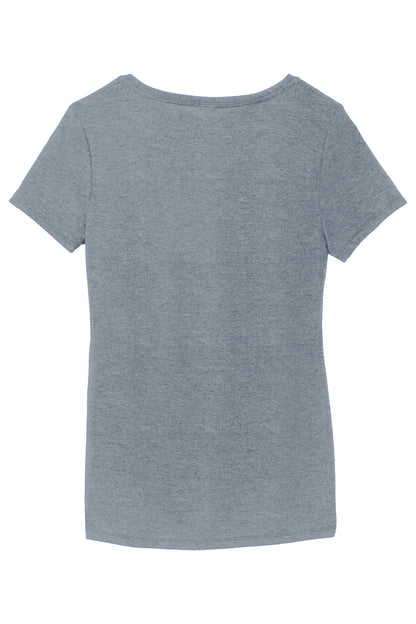 Rear View of FlntBluHtr District Women's Perfect Tri V-Neck Tee. DM1350L