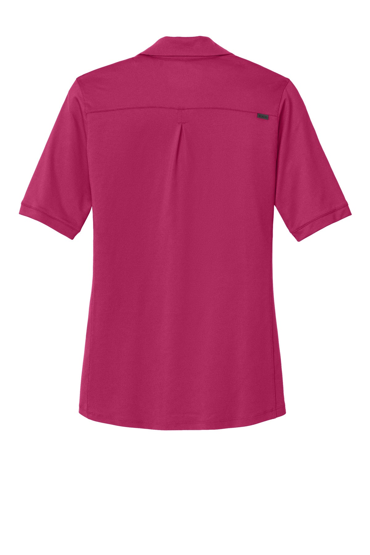 Rear View of Flush Pink OGIO Women's Metro Polo. LOG130