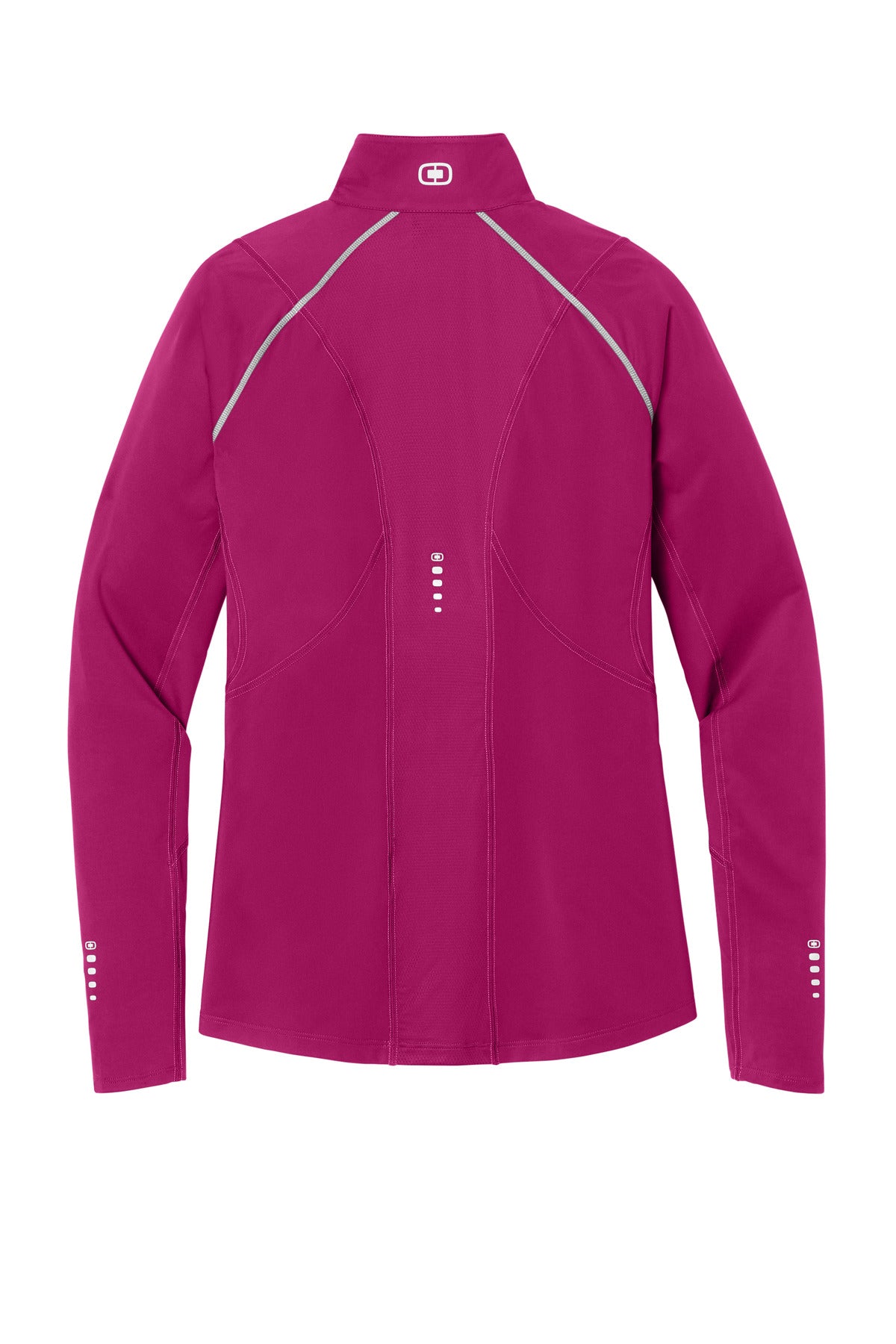 Rear View of Flush Pink OGIO Women's Nexus 1/4-Zip Pullover. LOE335