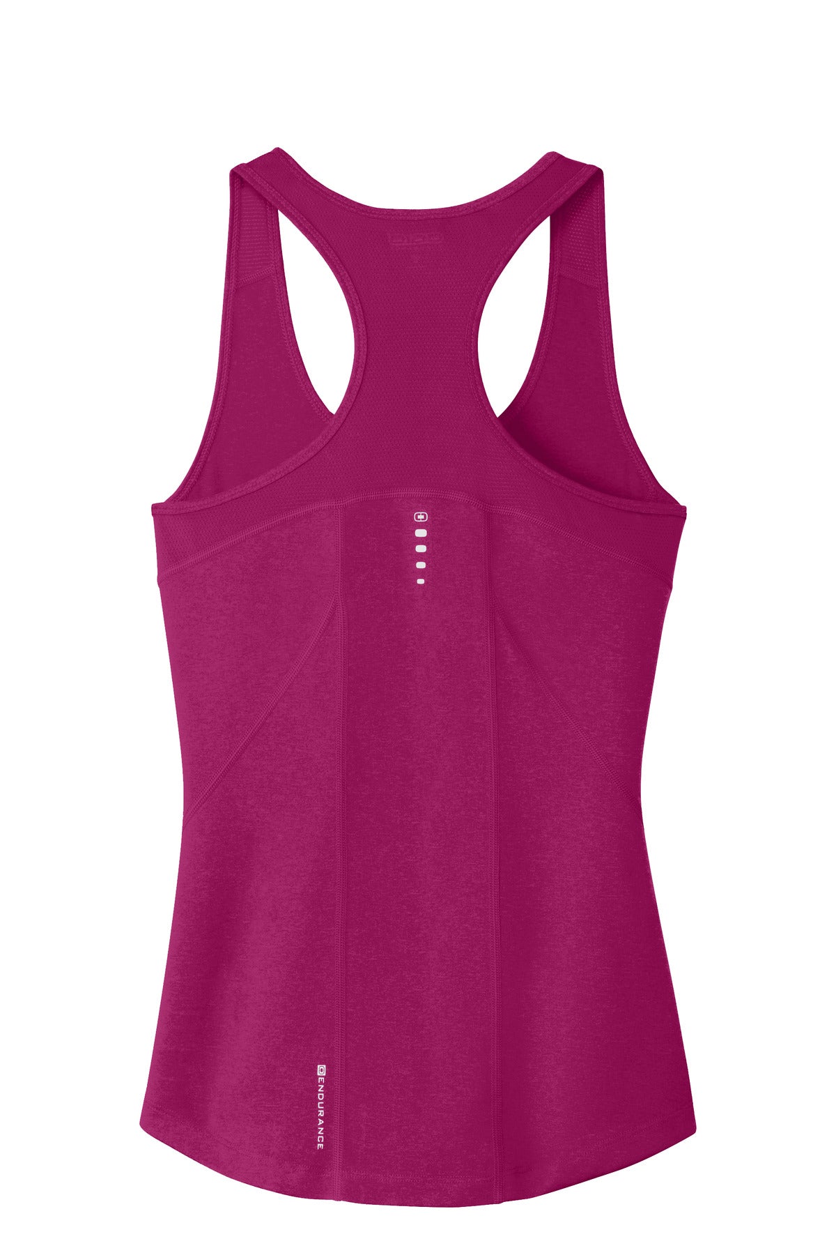 Rear View of Flush Pink OGIO Women's Racerback Pulse Tank. LOE322