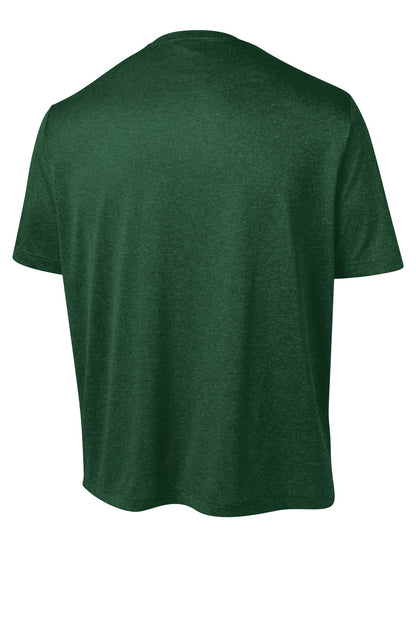 Rear View of For Green Hthr Sport-Tek Tall Heather Contender Tee. TST360