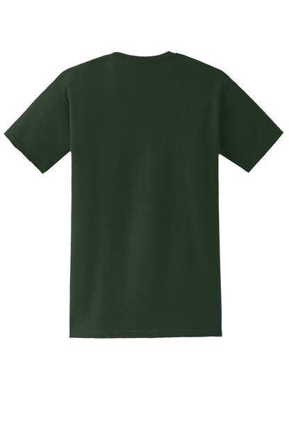 Rear View of Forest Green Gildan - DryBlend 50 Cotton/50 Poly Pocket T-Shirt. 8300
