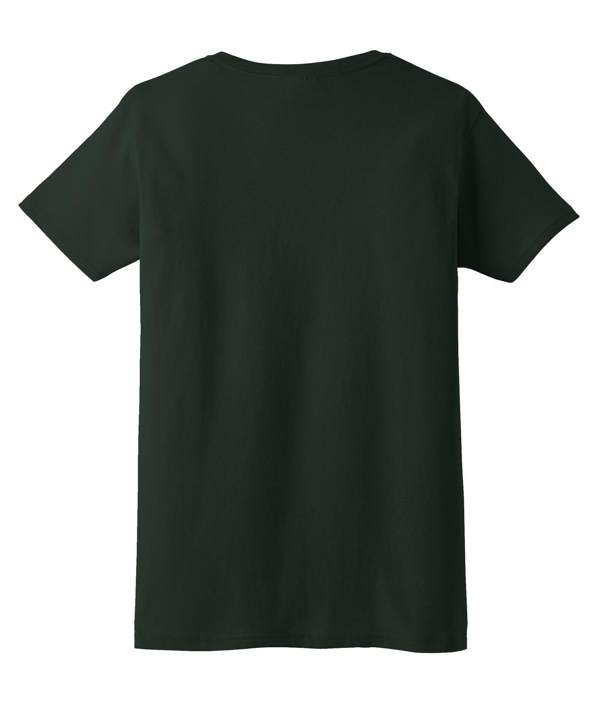 Rear View of Forest Green Gildan Women's Ultra Cotton 100% US Cotton T-Shirt. 2000L