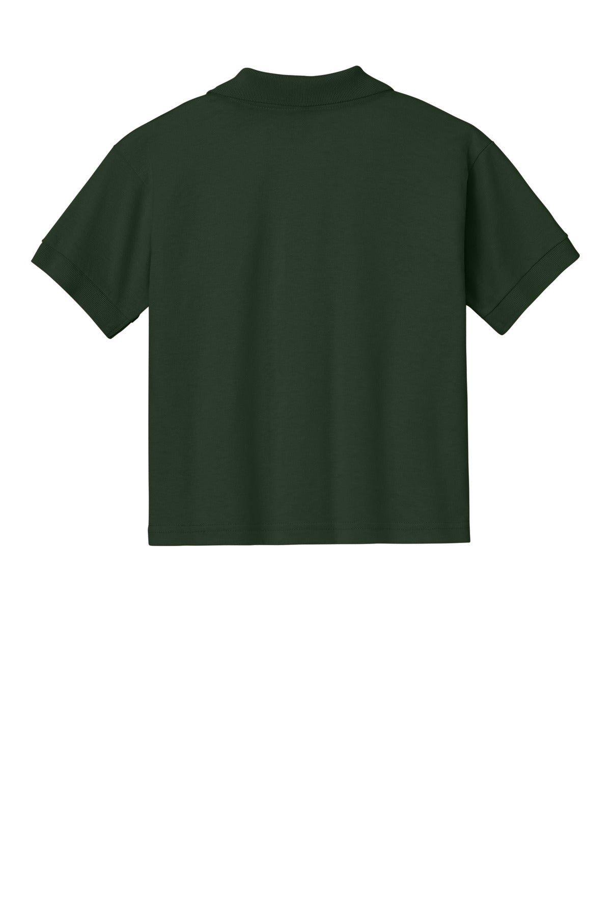 Rear View of Forest Green Gildan Youth DryBlend 6-Ounce Jersey Knit Sport Shirt. 8800B