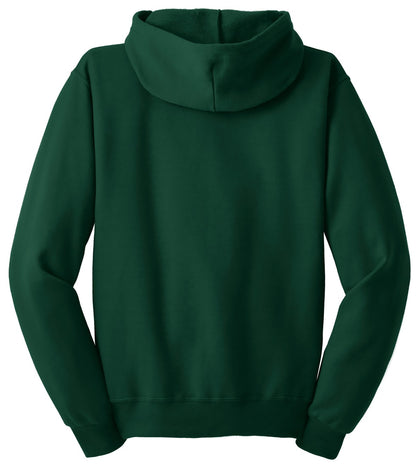 Rear View of Forest green Jerzees - NuBlend Full-Zip Hooded Sweatshirt. 993M