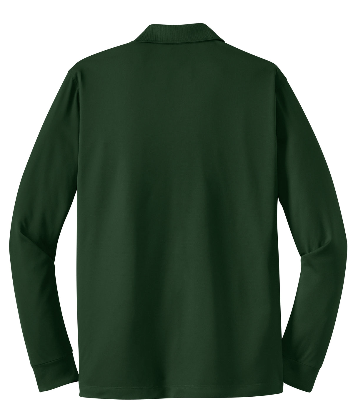 Rear View of Forest Green Sport-Tek Long Sleeve Micropique Sport-Wick Polo. ST657
