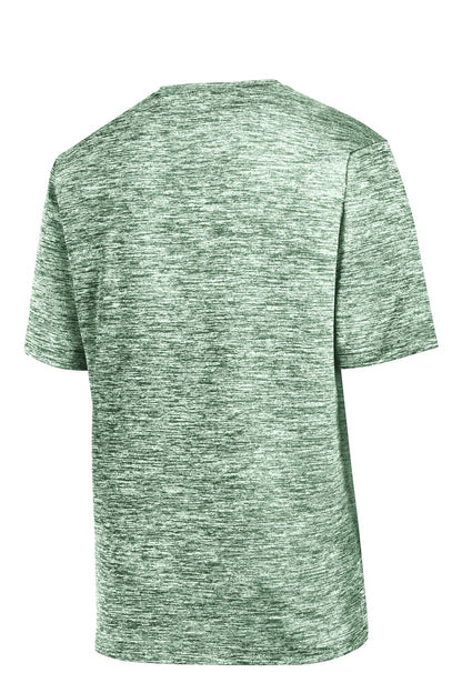 Rear View of Forest Grn Ele Sport-Tek PosiCharge Electric Heather Tee. ST390