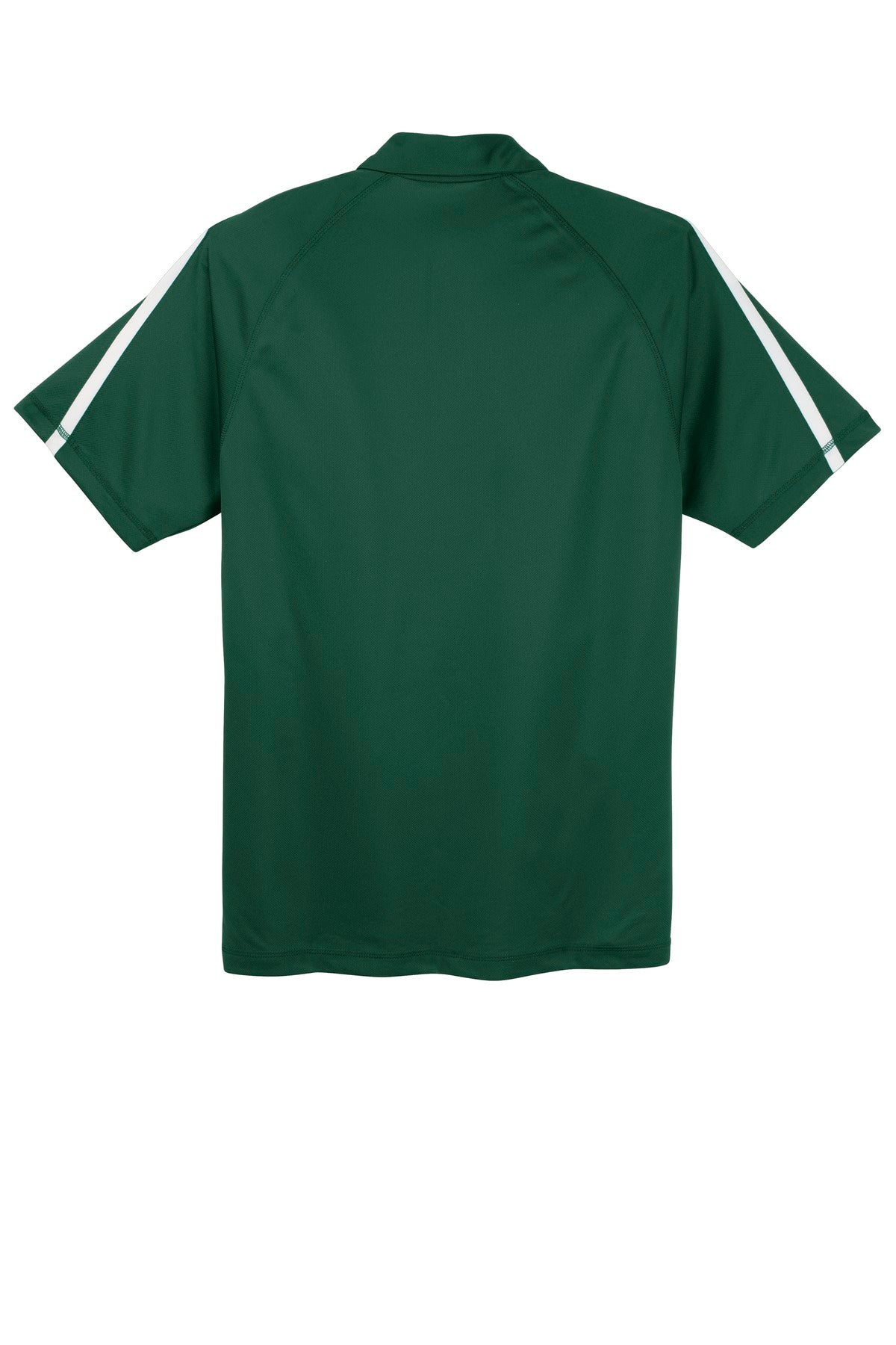 Rear View of Forest Grn/Wht Sport-Tek PosiCharge Micro-Mesh Colorblock Polo. ST685
