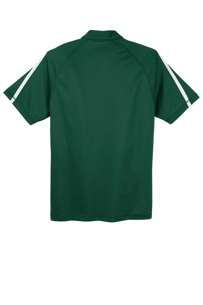 Rear View of Forest Grn/Wht Sport-Tek PosiCharge Micro-Mesh Colorblock Polo. ST685
