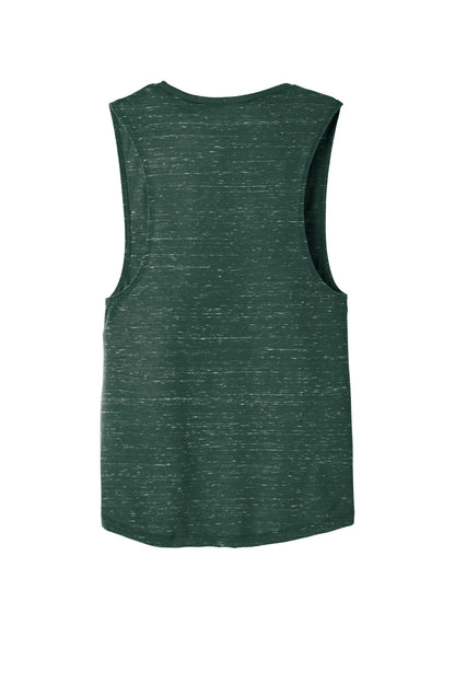 Rear View of Forest Marble BELLA+CANVAS Women's Flowy Scoop Muscle Tank. BC8803