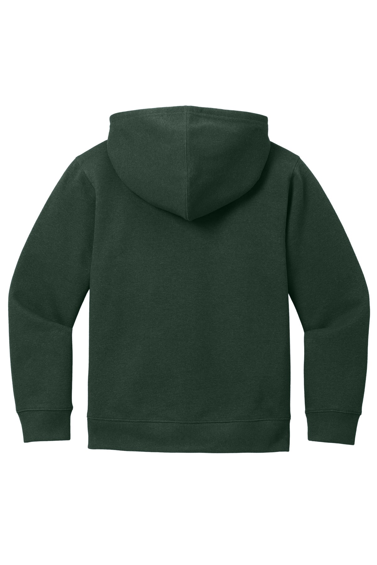 Rear View of ForestGrn District Youth V.I.T. Fleece Full-Zip Hoodie DT6102Y