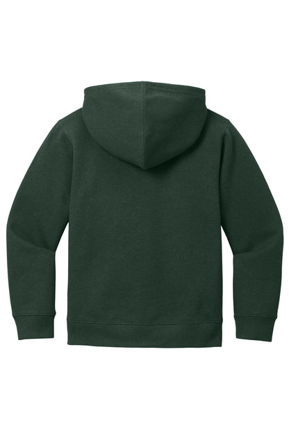 Rear View of ForestGrn District Youth V.I.T. Fleece Full-Zip Hoodie DT6102Y