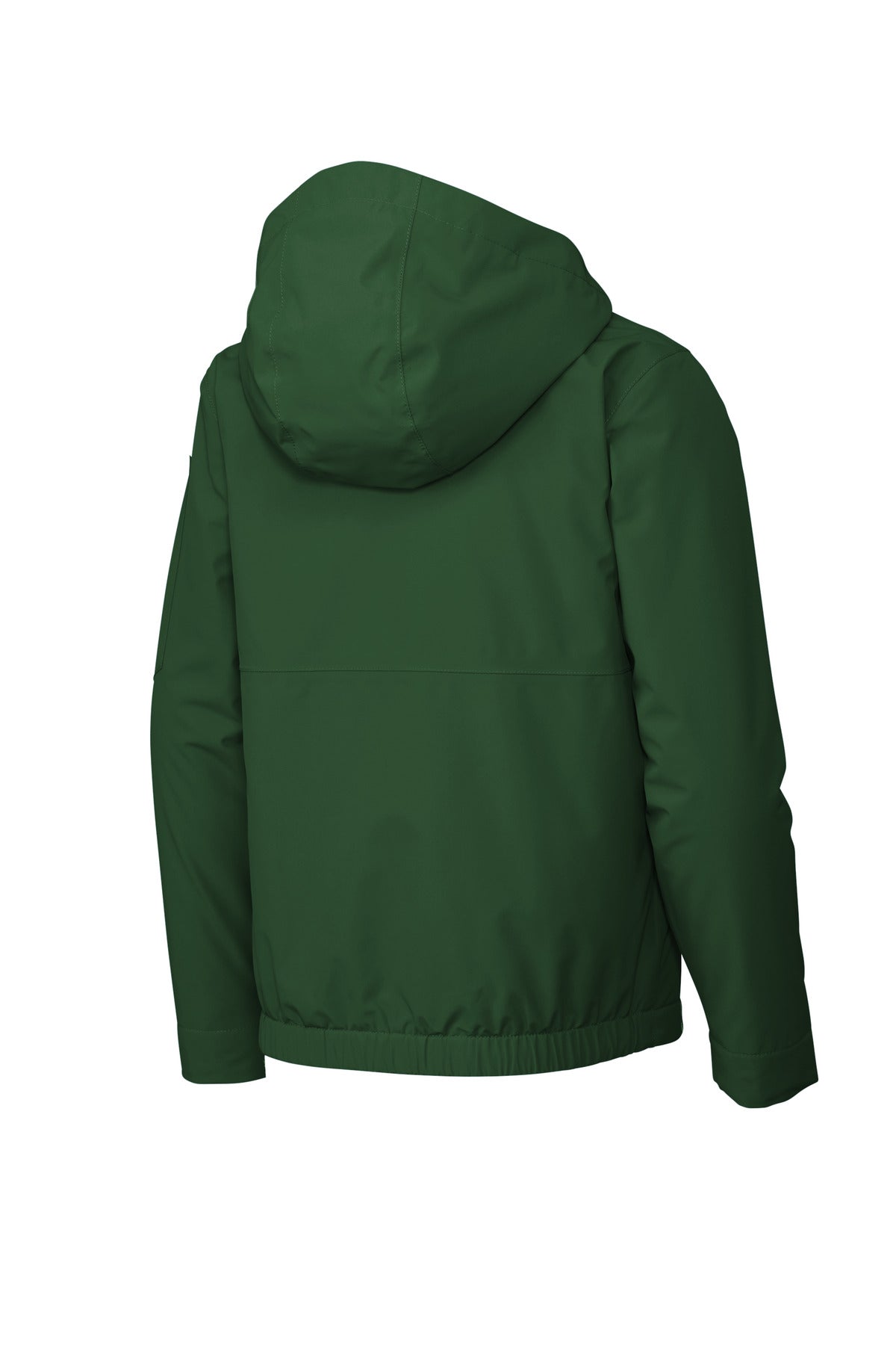 Rear View of ForestGrn Sport-Tek Youth Waterproof Insulated Jacket YST56