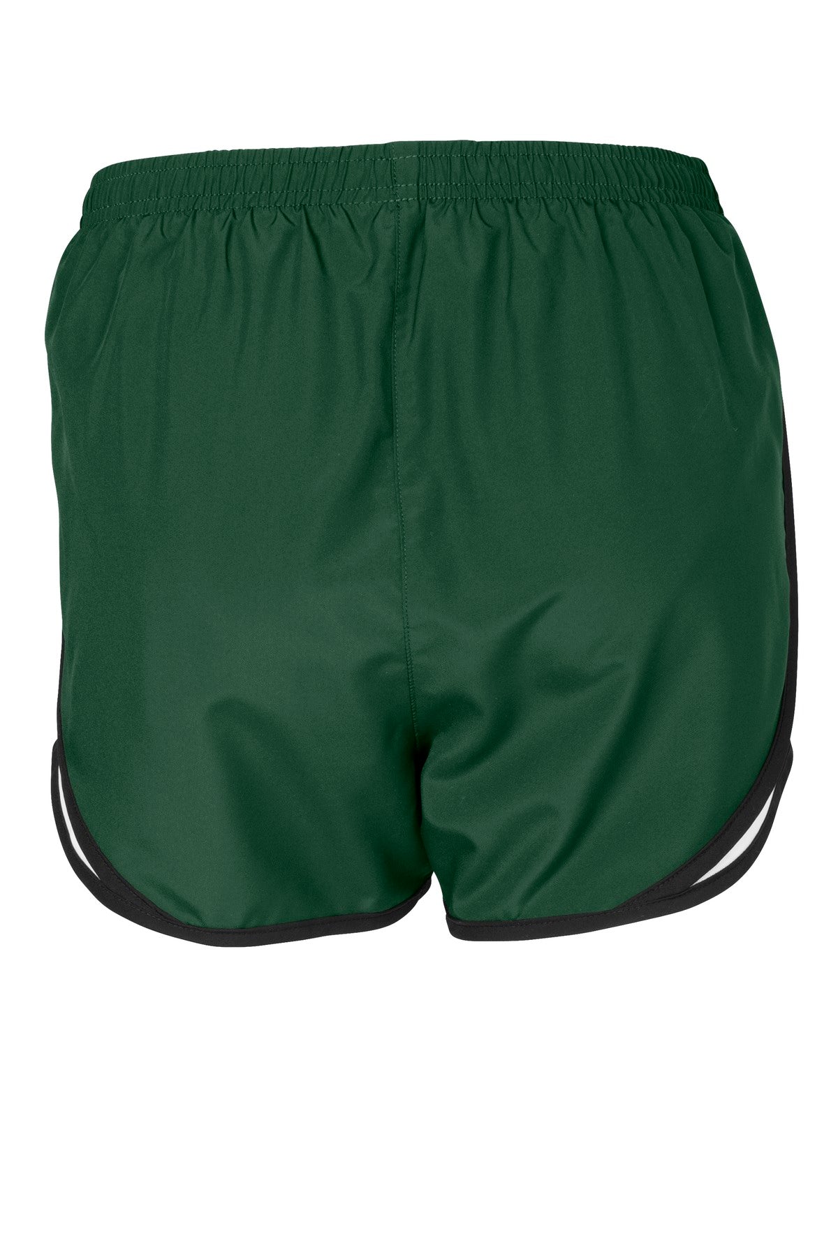 Rear View of ForGrn/Wht/Blk Sport-Tek Women's Cadence Short. LST304