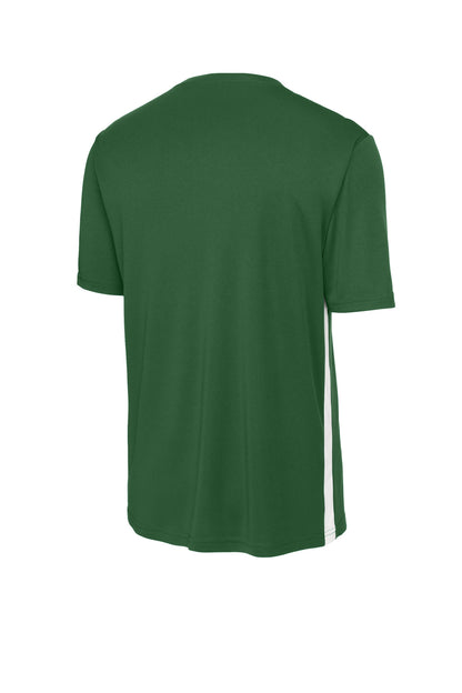 Rear View of FrGn/White Sport-Tek Competitor United V-Neck ST101