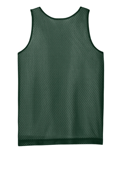 Rear View of FrGn/White Sport-Tek Youth PosiCharge Reversible Mesh Tank YST5000