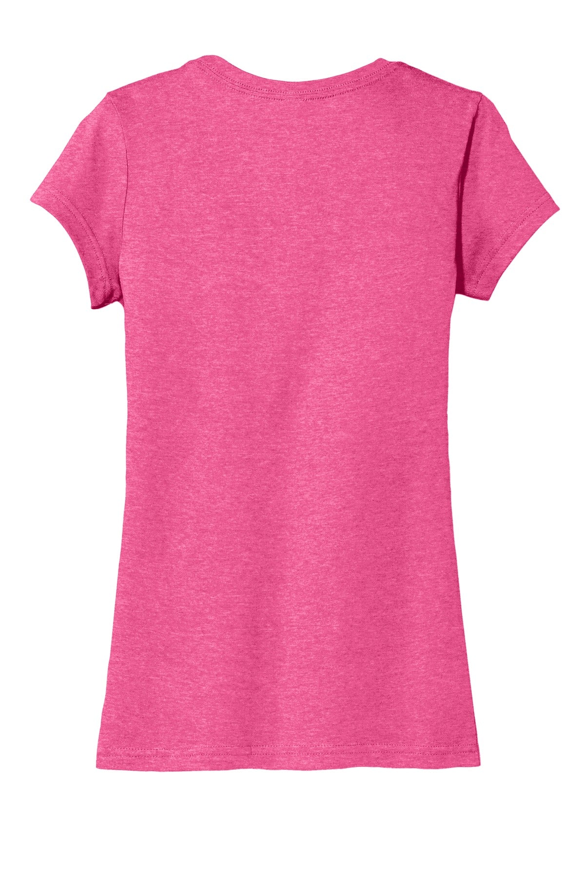 Rear View of Fuchsia Frost District Women's Fitted Very Important Tee . DT6001