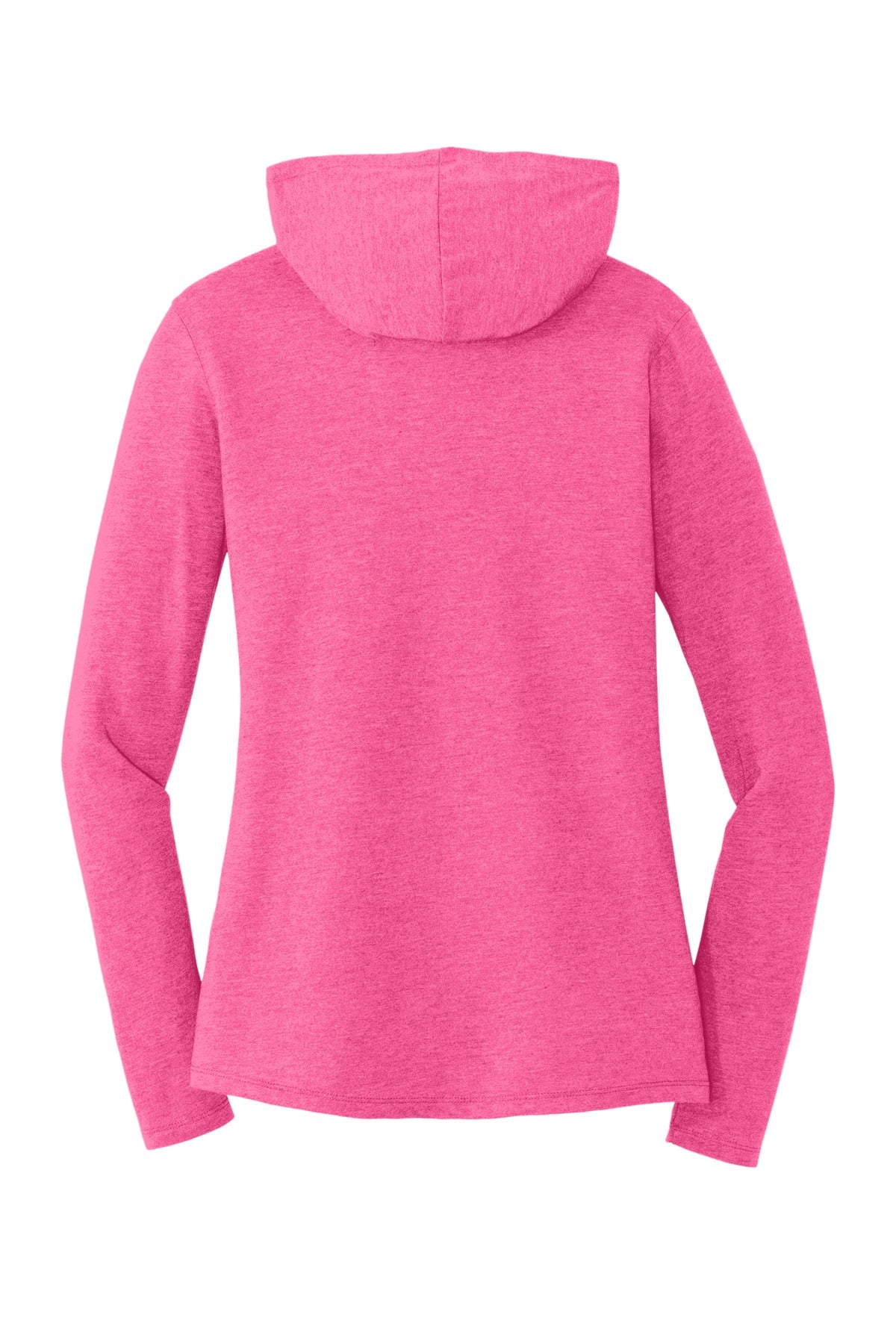 Rear View of Fuchsia Frost District Women's Perfect Tri Long Sleeve Hoodie. DM139L