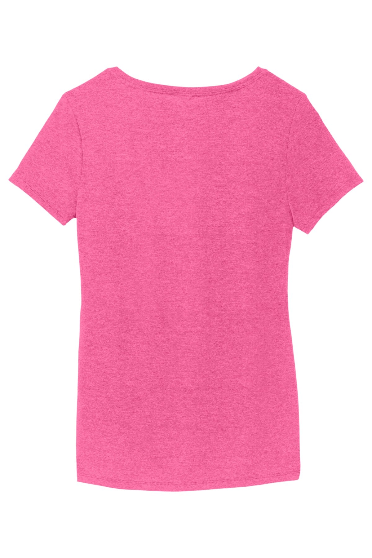Rear View of Fuchsia Frost District Women's Perfect Tri V-Neck Tee. DM1350L