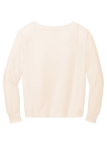 Rear View of Gardenia District Women's Featherweight French Terry Long Sleeve Crewneck DT672