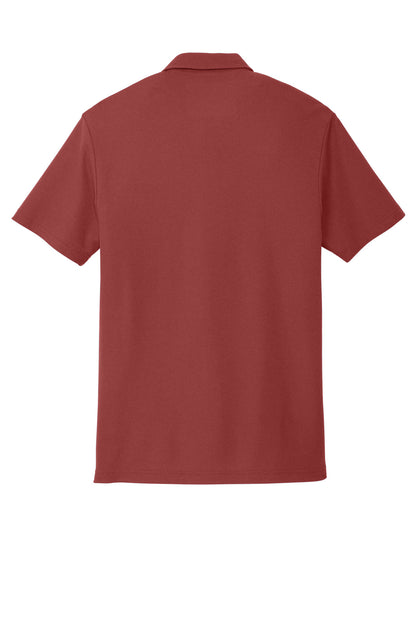 Rear View of Garnet Port Authority C-FREE Cotton Blend Pique Pocket Polo K868