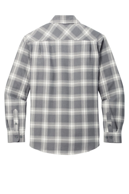 Rear View of G/CrOpnPld Port Authority Plaid Flannel Shirt. W668