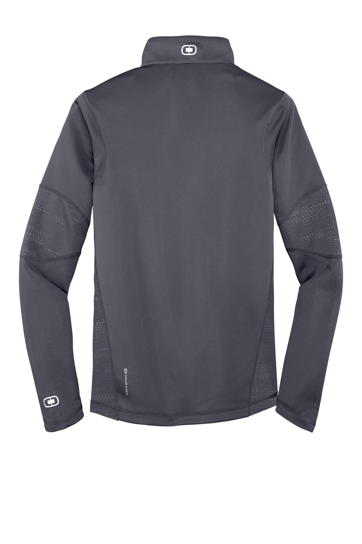 Rear View of Gear Grey OGIO Fulcrum 1/4-Zip. OE701