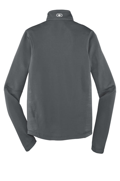 Rear View of Gear Grey OGIO Fulcrum Full-Zip. OE700