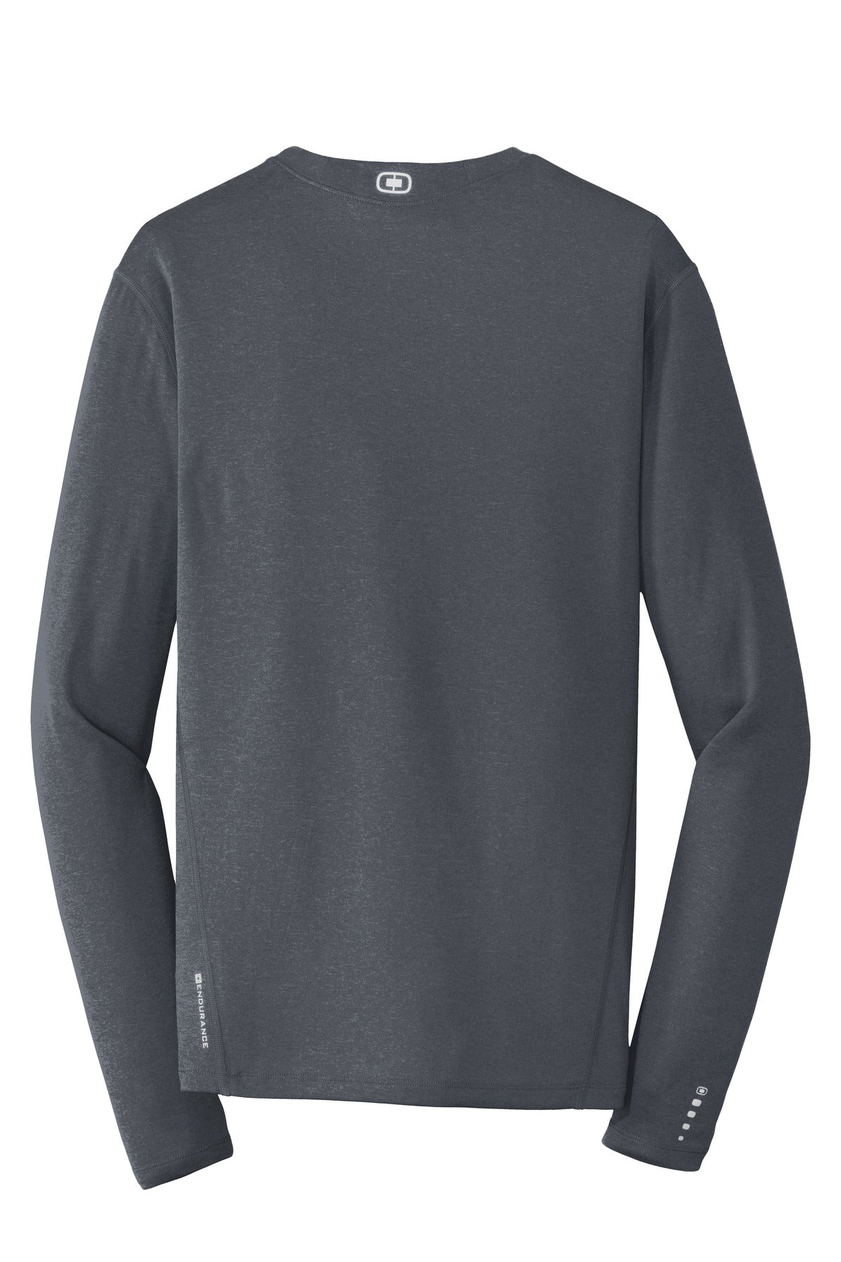 Rear View of Gear Grey OGIO Long Sleeve Pulse Crew. OE321