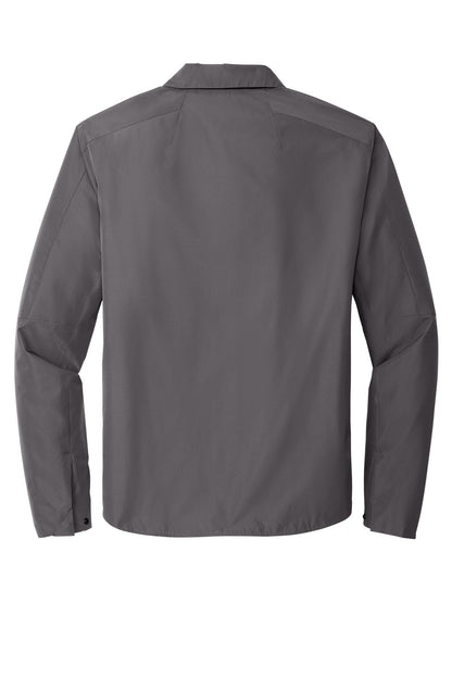 Rear View of Gear Grey OGIO Reverse Shirt Jacket. OG754