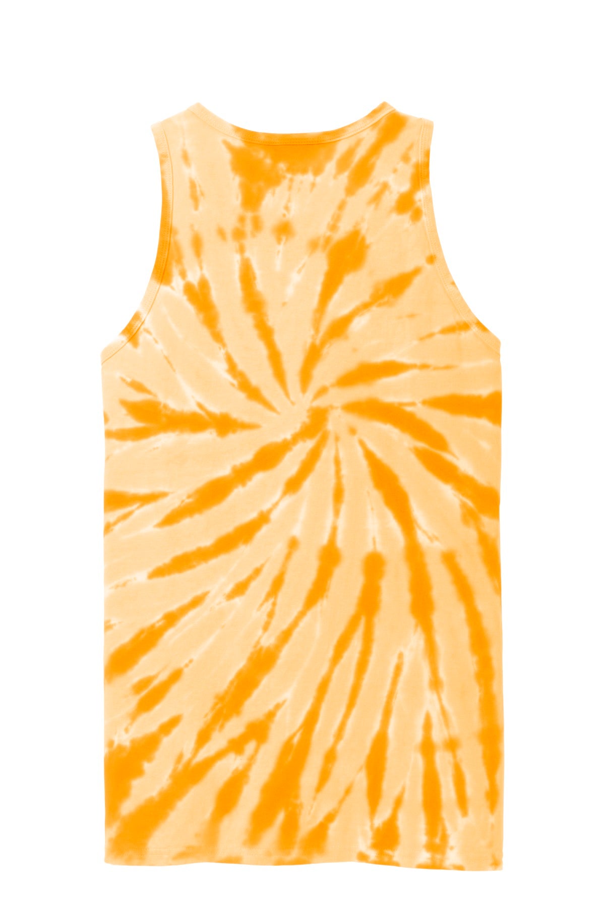 Rear View of Gold Port & Company Tie-Dye Tank Top. PC147TT