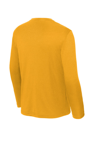 Rear View of Gold Sport-Tek Youth Long Sleeve PosiCharge Competitor Tee. YST350LS