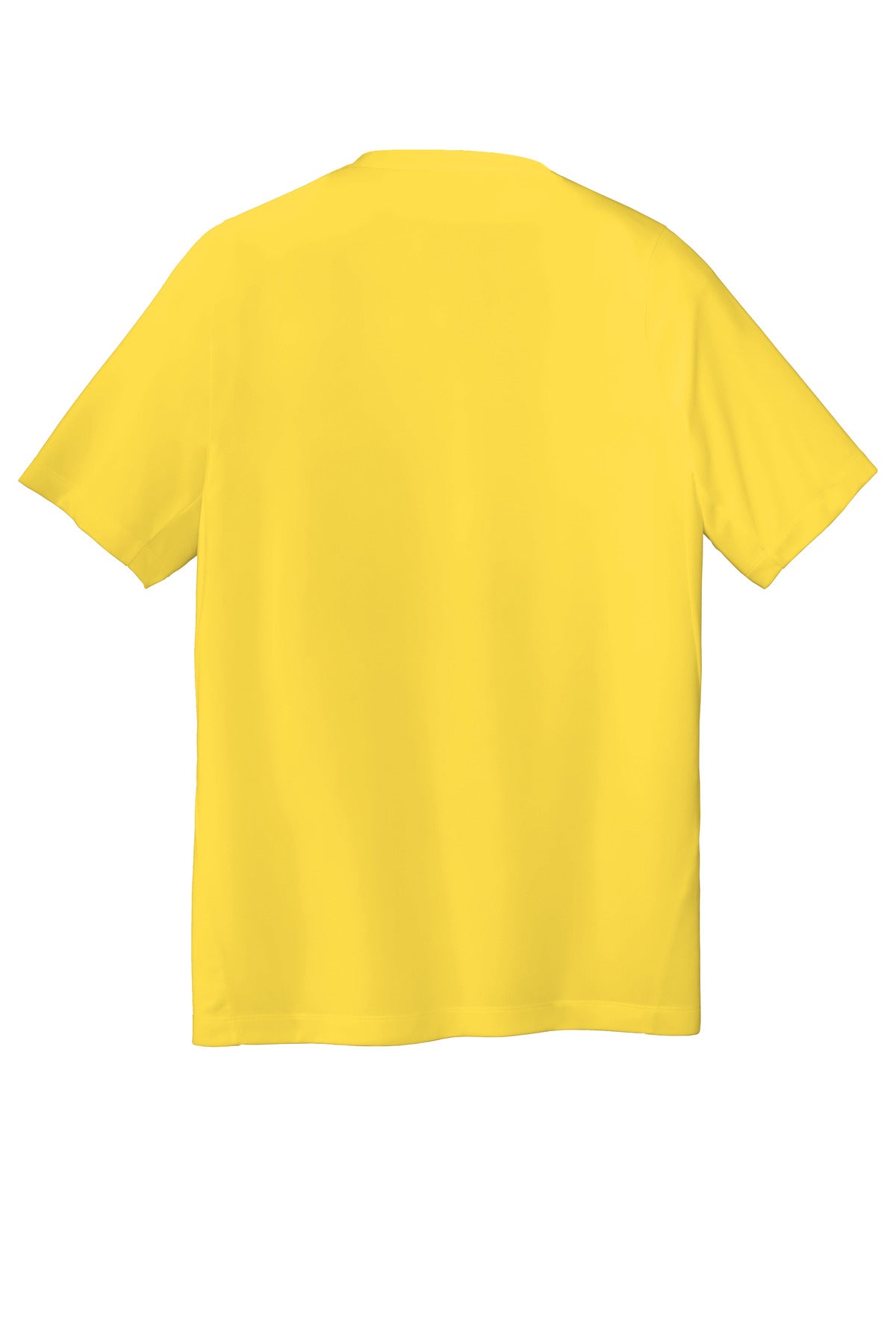 Rear View of Goldenrod New Era Series Performance Crew Tee. NEA200