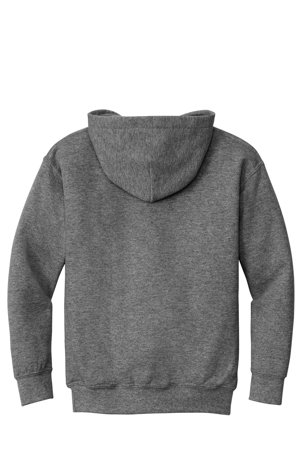 Rear View of GphHeather Gildan - Youth Heavy Blend Hooded Sweatshirt. 18500B