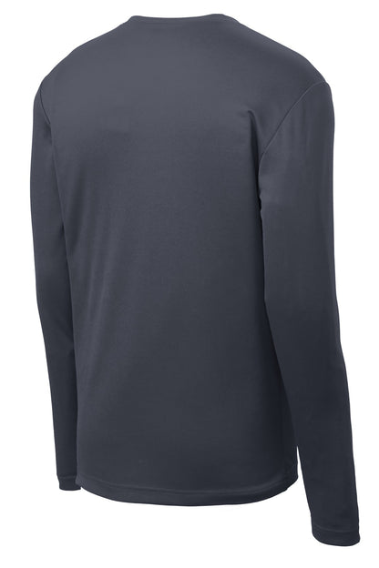 Rear View of Graphite Grey Sport-Tek PosiCharge RacerMesh Long Sleeve Tee. ST340LS