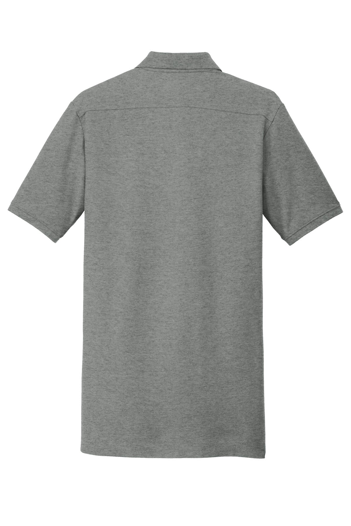 Rear View of Graphite Hthr New Era Venue Home Plate Polo. NEA300