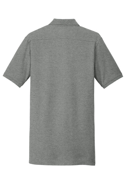 Rear View of Graphite Hthr New Era Venue Home Plate Polo. NEA300
