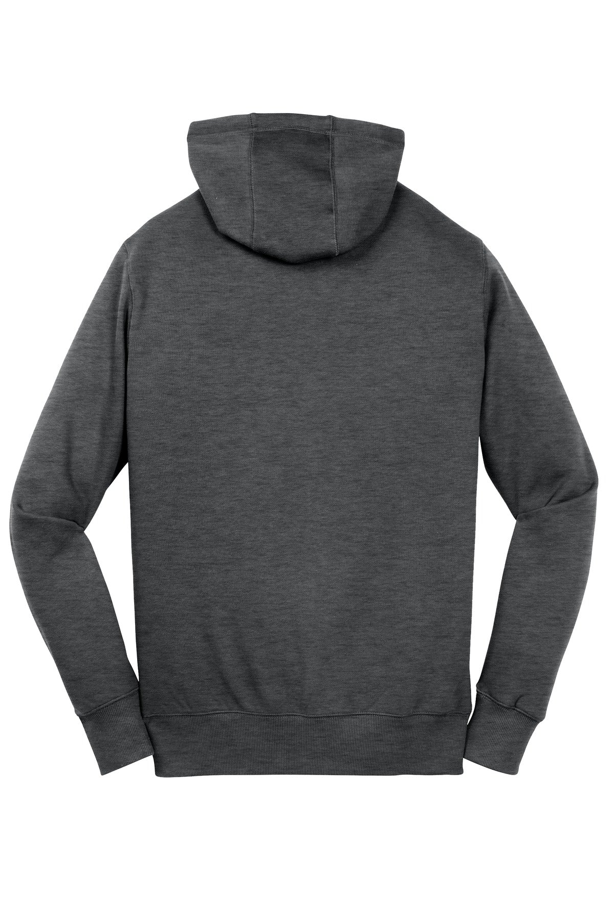 Rear View of Graphite Hthr Sport-Tek Full-Zip Hooded Sweatshirt. ST258