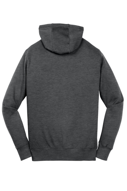 Rear View of Graphite Hthr Sport-Tek Full-Zip Hooded Sweatshirt. ST258