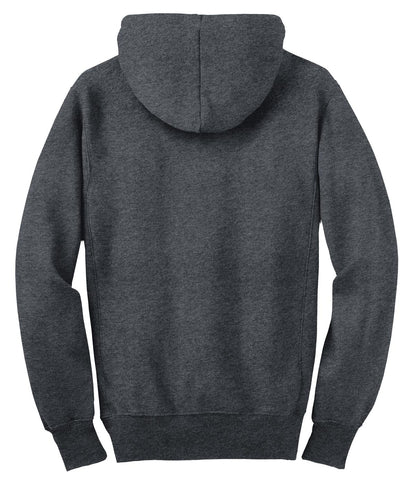Rear View of Graphite Hthr Sport-Tek Super Heavyweight Full-Zip Hooded Sweatshirt. F282